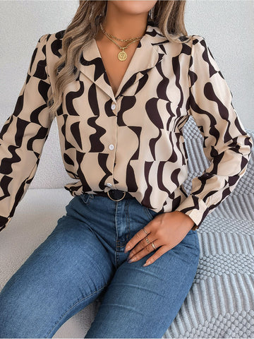 Elegant Striped Suit Long Sleeve Shirt