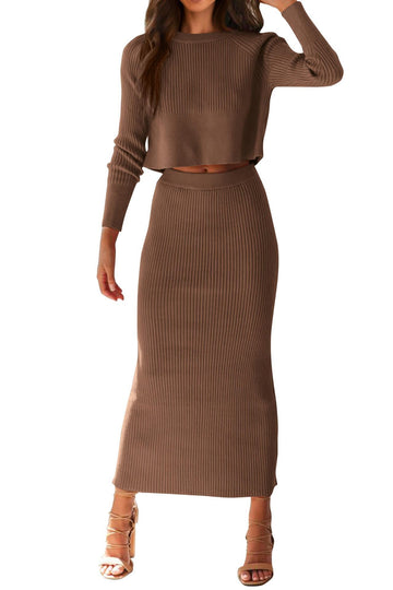 Sweater Long Sleeve Narrow Tight Skirt Suit