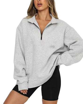 Sweatshirts Zip Turndown Casual