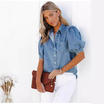 Thin Denim Shirt Casual Top