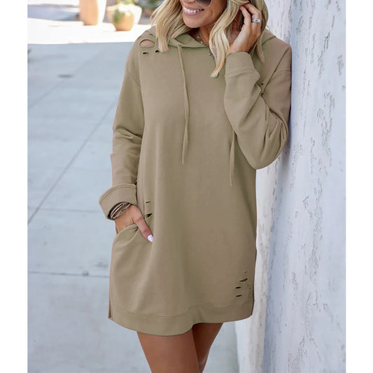 Loose Long Sleeve Hooded Jacket