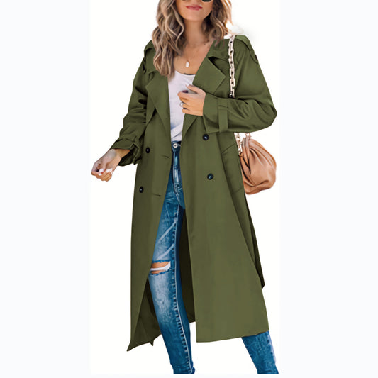 Fashion Solid Color Windbreaker Coat