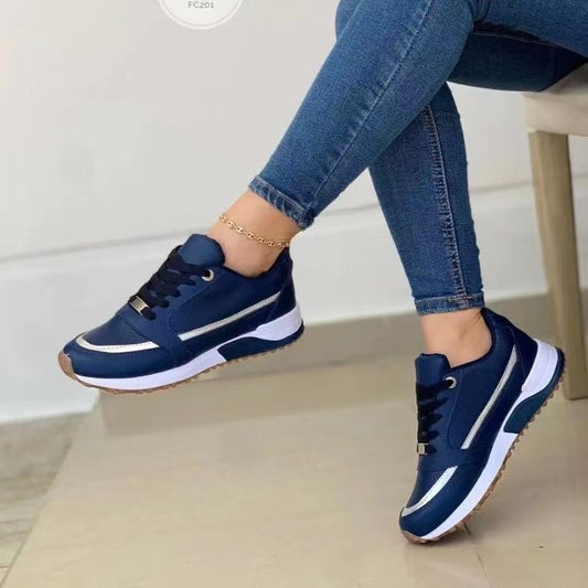 Lace-up Flat Walking Sneakers