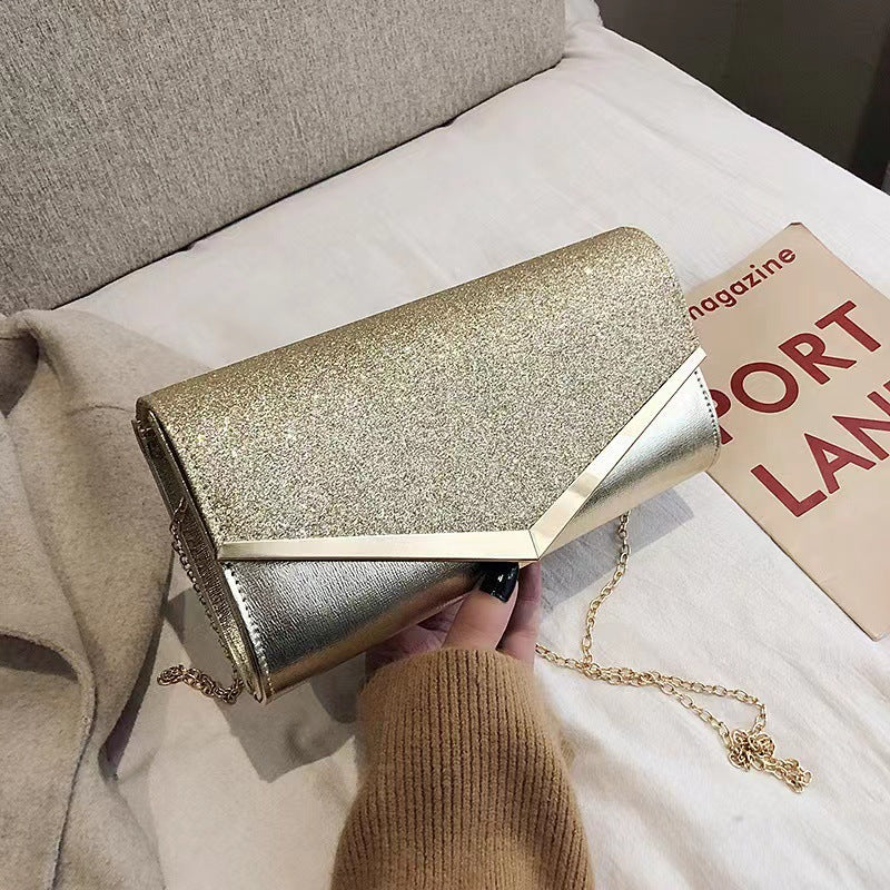 Stitching Sequin Crossbody Evening Bag