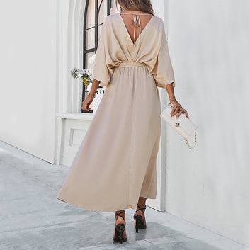 V-neck Dress With Split