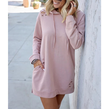 Loose Long Sleeve Hooded Jacket