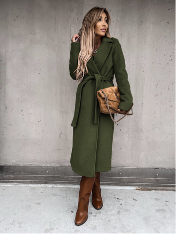 Woolen Coat Simple Fashion V-neck