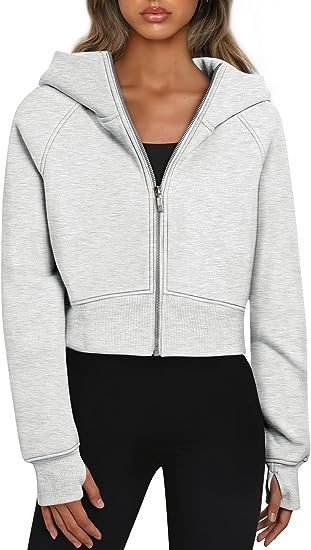 Casual Zippered Hooded Sweatshirt Fleece Cardigan